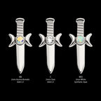 Bezel Set 2mm CZ/Opal Triple Moon Phase Dagger Flatback Stud Earring / Nosering - Opal & CZ & Opal & CZ in Titanium
