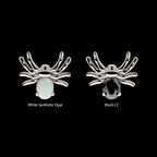 Prong Set Opal/CZ Spider Flatback Stud Earring / Nosering - Opal & CZ & Opal & CZ in Titanium