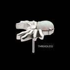 Prong Set Opal/CZ Spider Flatback Stud Earring / Nosering - Opal & CZ & Opal & CZ in Titanium
