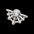 Bezel Set CZ Spiderweb Flatback Stud Earring / Nosering - CZ in Titanium