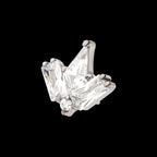 Multi Shape Clear CZ 4-Cluster Flatback Stud Earring / Nosering - Clear CZ in Titanium