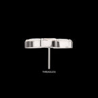 Vine Shape with 3-Tier Alternating Opalite/CZ Marquise Flatback Stud Earring / Nosering - CZ & Opal in Titanium