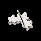 Prong Set Round CZ Gem 3-Cluster Star Flatback Stud Earring / Nosering - CZ in Titanium
