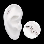 1.8mm Prong Set Round CZ Gem Snake Flatback Stud Earring / Nosering - CZ in Titanium