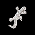 Pave Set Round CZ Gem Lizard Flatback Stud Earring / Nosering - CZ in Titanium