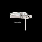 Kite Shape with 5-Cluster Round CZ Gem Flatback Stud Earring / Nosering - CZ in Titanium