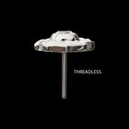 Vortex Spiral with Bezel Set Gem Flatback Stud Earring / Nosering - Gem in Titanium