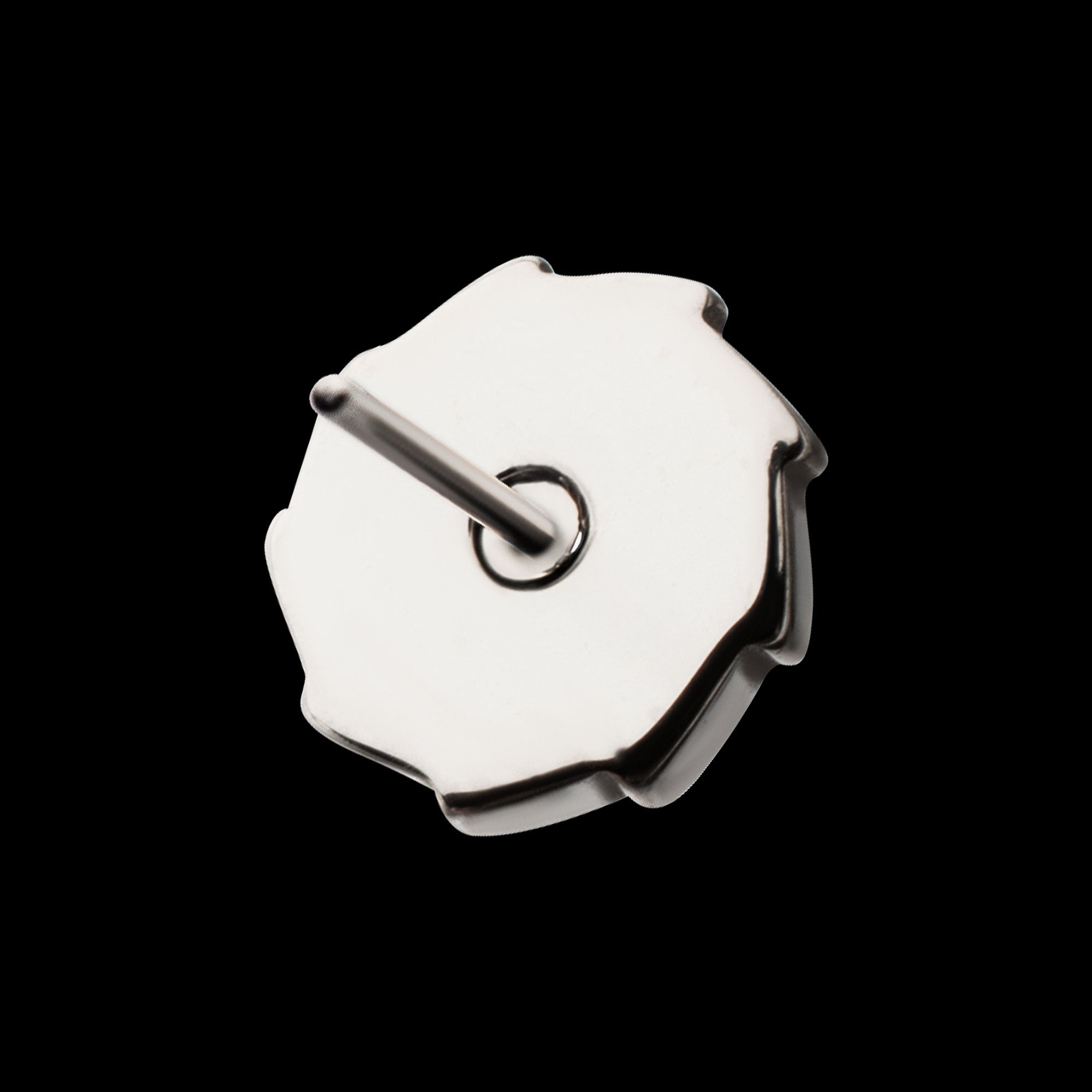 Vortex Spiral with Bezel Set Gem Flatback Stud Earring / Nosering - Gem in Titanium