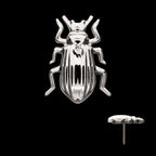 Beetle Flatback Stud Earring / Nosering - Titanium