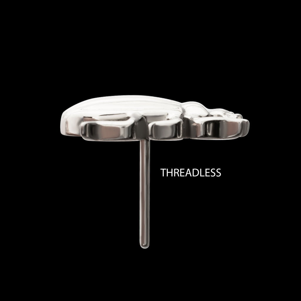 Beetle Flatback Stud Earring / Nosering - Titanium