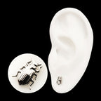 Beetle Flatback Stud Earring / Nosering - Titanium