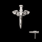 Bat Sword Flatback Stud Earring / Nosering - Titanium