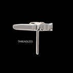 Bat Sword Flatback Stud Earring / Nosering - Titanium