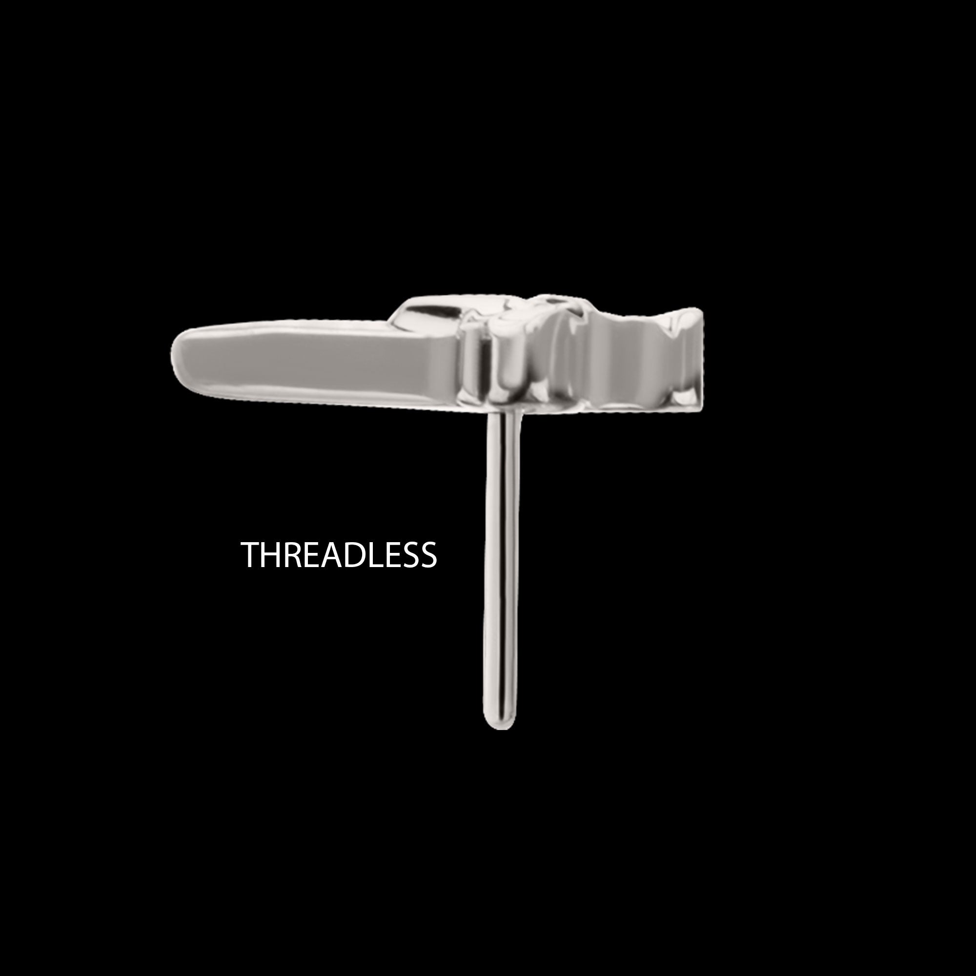 Bat Sword Flatback Stud Earring / Nosering - Titanium