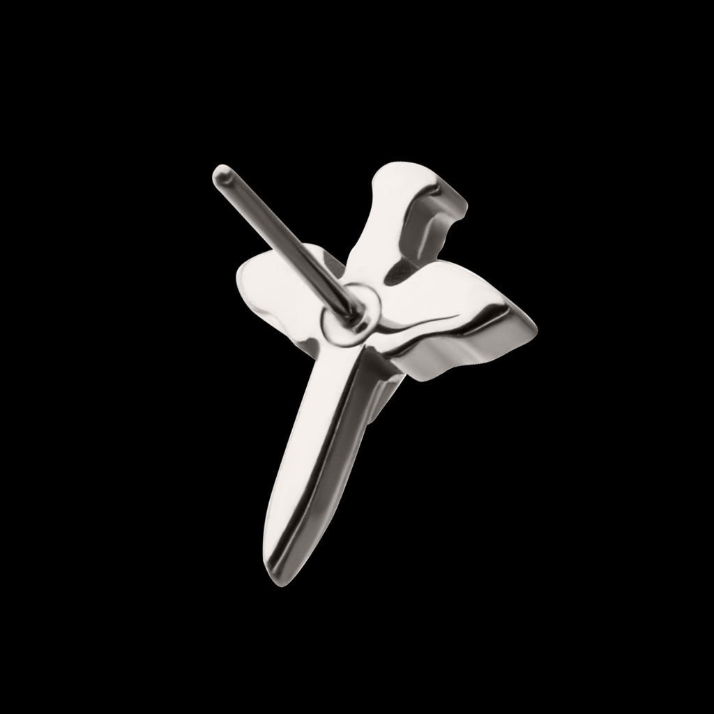 Bat Sword Flatback Stud Earring / Nosering - Titanium