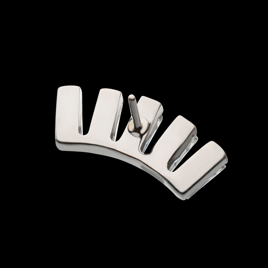 5 Baguette Gem Curved Bar Flatback Stud Earring / Nosering - Gem in Titanium