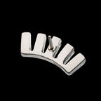 5 Baguette Gem Curved Bar Flatback Stud Earring / Nosering - Gem in Titanium