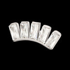 5 Baguette Gem Curved Bar Flatback Stud Earring / Nosering - Gem in Titanium