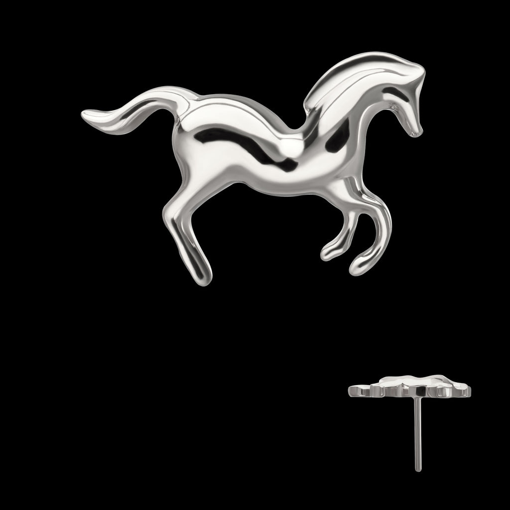 Horse Flatback Stud Earring / Nosering - Titanium