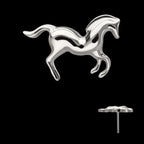 Horse Flatback Stud Earring / Nosering - Titanium