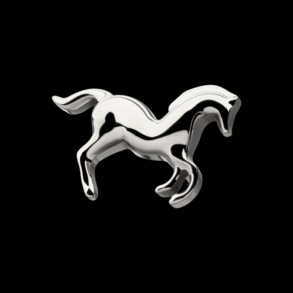 Horse Flatback Stud Earring / Nosering - Titanium