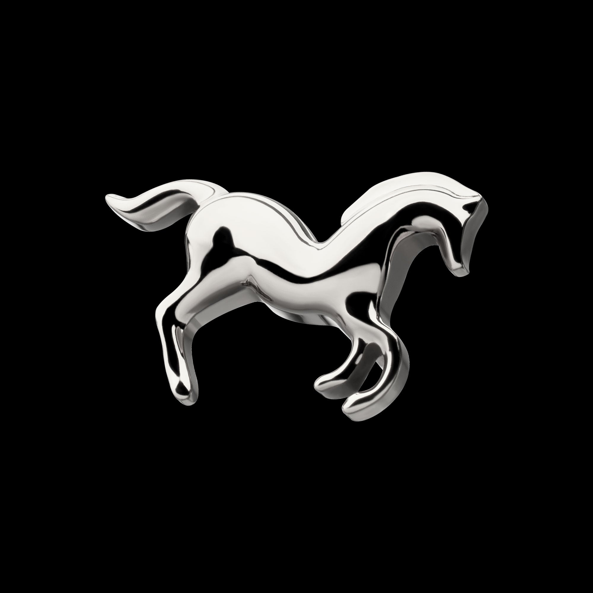 Horse Flatback Stud Earring / Nosering - Titanium