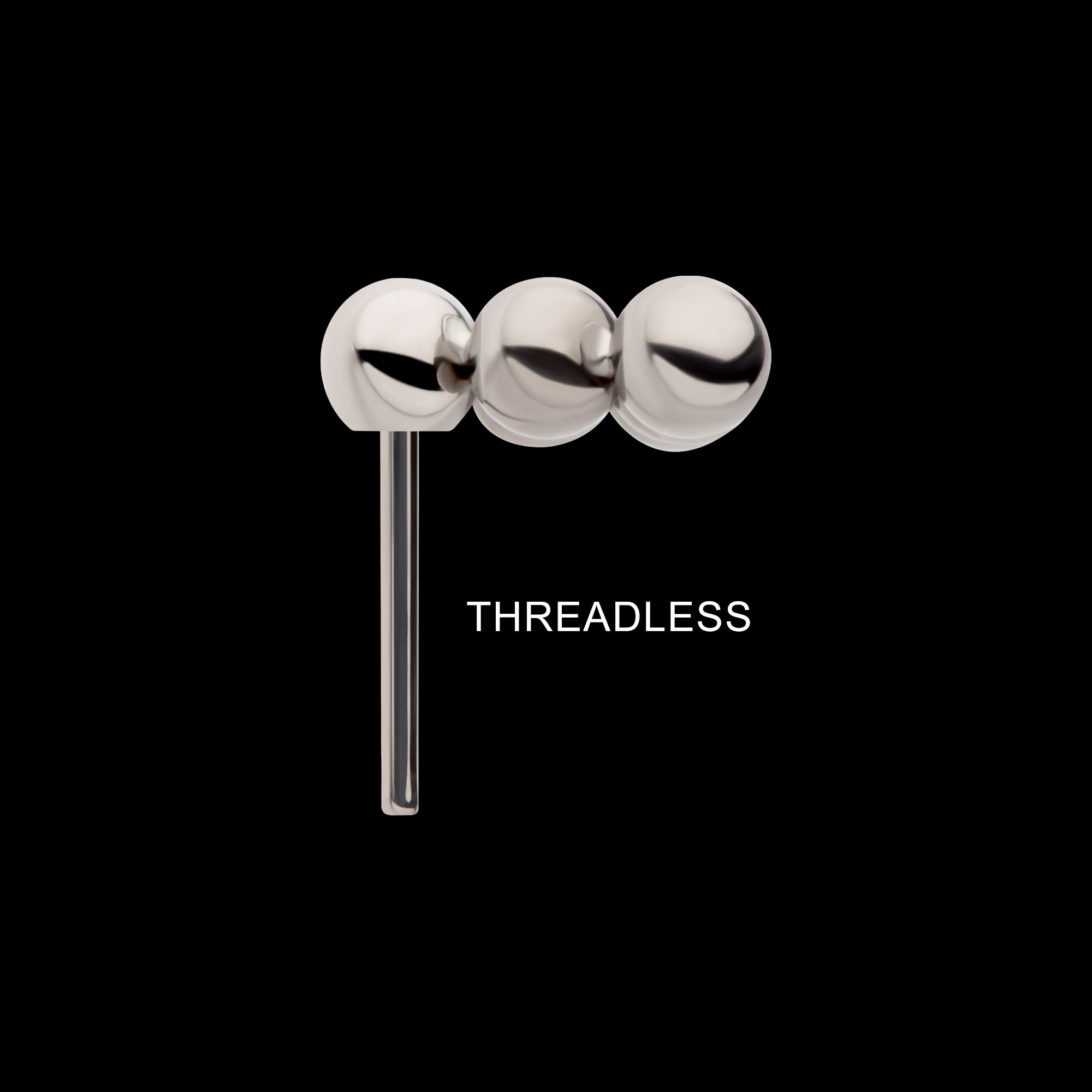 6 Beads Pyramid Shape Flatback Stud Earring / Nosering - Titanium