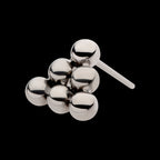 6 Beads Pyramid Shape Flatback Stud Earring / Nosering - Titanium