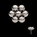 7 Beads Hexagon Shape Flatback Stud Earring / Nosering - Titanium