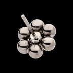 7 Beads Hexagon Shape Flatback Stud Earring / Nosering - Titanium