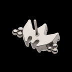 Tri Beads & Prong Set Marquise CZ 3-Cluster Flatback Stud Earring / Nosering - CZ in Titanium