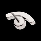 Bezel Set CZ in a Curve Line Flatback Stud Earring / Nosering - CZ in Titanium