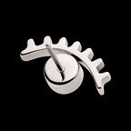 Bezel Set CZ Cut Out Evil Eye Flatback Stud Earring / Nosering - CZ in Titanium
