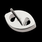 Cut Out Evil Eye with 4 Prong Clear CZ Flatback Stud Earring / Nosering - Clear CZ in Titanium