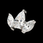 3 Cluster with Prong Set Teardrop & Marquise CZ Flatback Stud Earring / Nosering - CZ in Titanium
