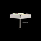 Baguette & Princess Gem Fan Shape Flatback Stud Earring / Nosering - Gem in Titanium