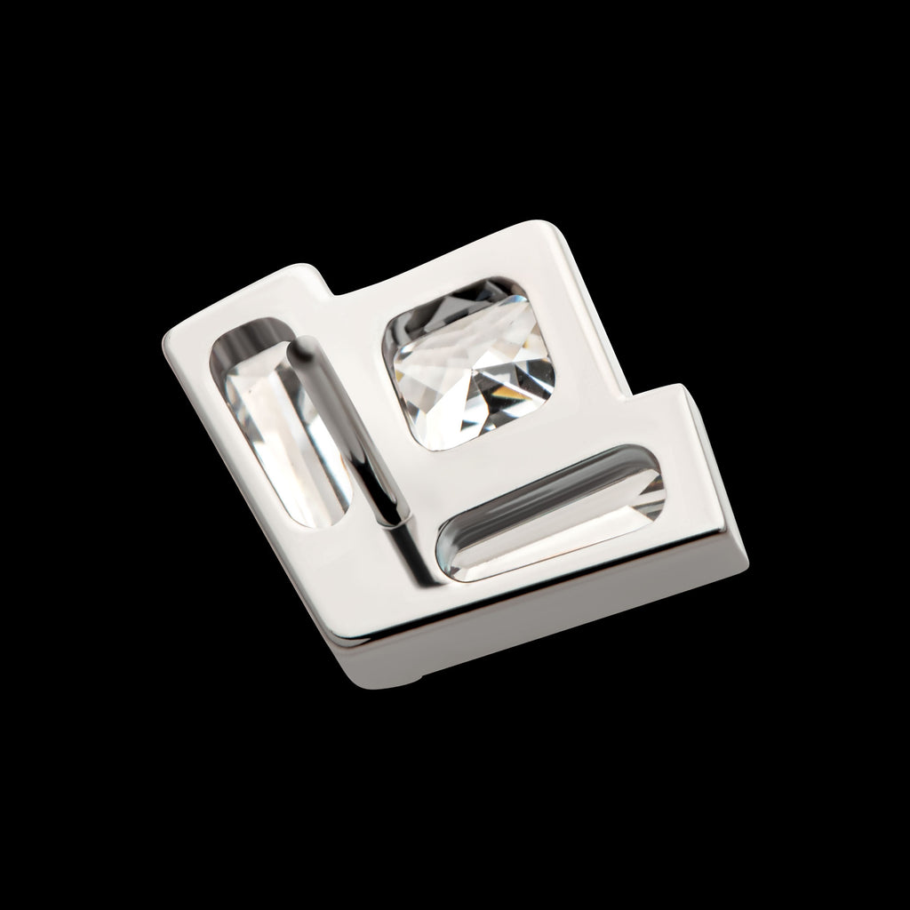 Baguette & Princess Gem Fan Shape Flatback Stud Earring / Nosering - Gem in Titanium