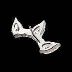 Alternating Teardrop & Round Prong Set CZ 5 Cluster Flatback Stud Earring / Nosering - CZ in Titanium