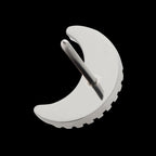 Crescent Moon with Prong Set White Opal Flatback Stud Earring / Nosering - White Opal & Opal in Titanium