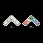 Prong Set 5 Round CZ Chevron Shape Flatback Stud Earring / Nosering - CZ in Titanium