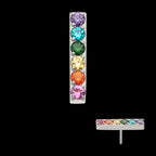 Rainbow CZ 6-Cluster Bar Prong-Set Threadless Earring / Nosering – Titanium