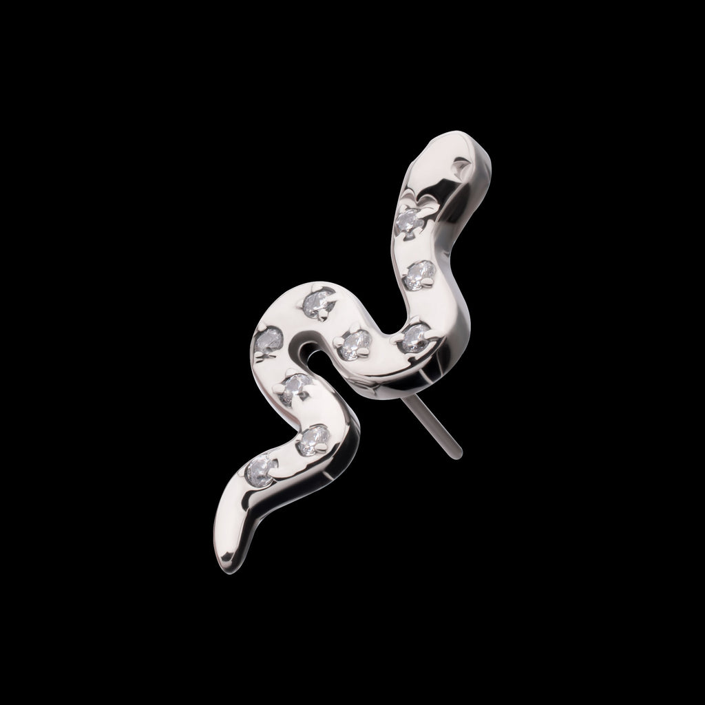 Prong Set 9-Gem Snake Flatback Stud Earring / Nosering - Gem in Titanium