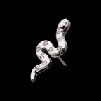 Prong Set 9-Gem Snake Flatback Stud Earring / Nosering - Gem in Titanium