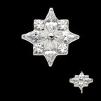 4 Marquise & 4 Round CZ Flower Shape Flatback Stud Earring / Nosering - CZ in Titanium