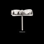 4-Marquise Flower Gem Flatback Stud Earring / Nosering - Gem in Titanium
