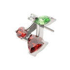 Multi Gem Cherry Threadless Earring / Nosering Top – Titanium