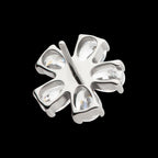 Prong Set CZ Gem 5-Petal Flower Flatback Stud Earring / Nosering - CZ in Titanium