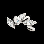 Oscillating Marquise CZ Gem 6-Cluster Flatback Stud Earring / Nosering - CZ in Titanium