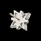 Paved CZ Cross with Pronged Marquise CZ Flower Flatback Stud Earring / Nosering - CZ in Titanium