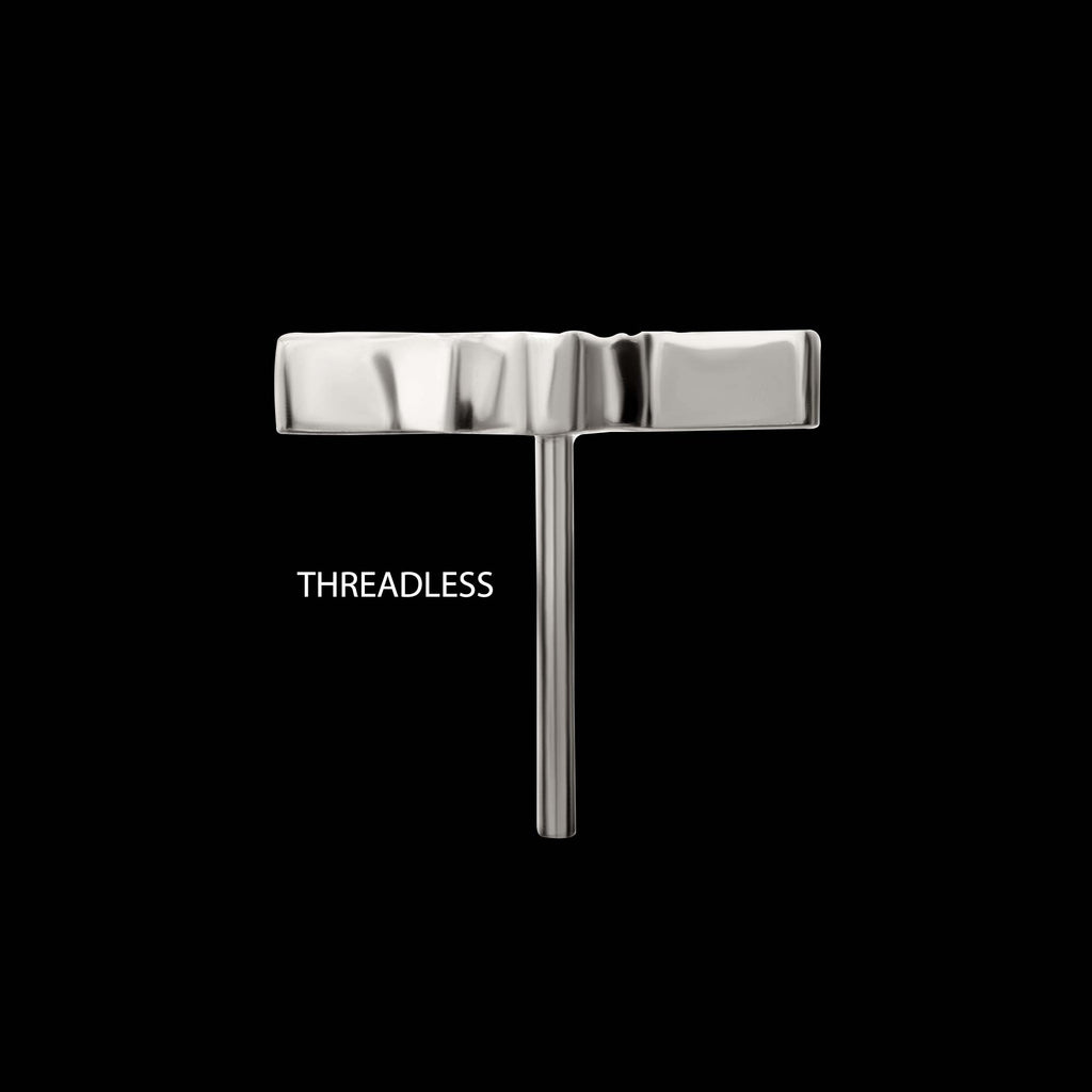 Corrugated Star Flatback Stud Earring / Nosering - Titanium